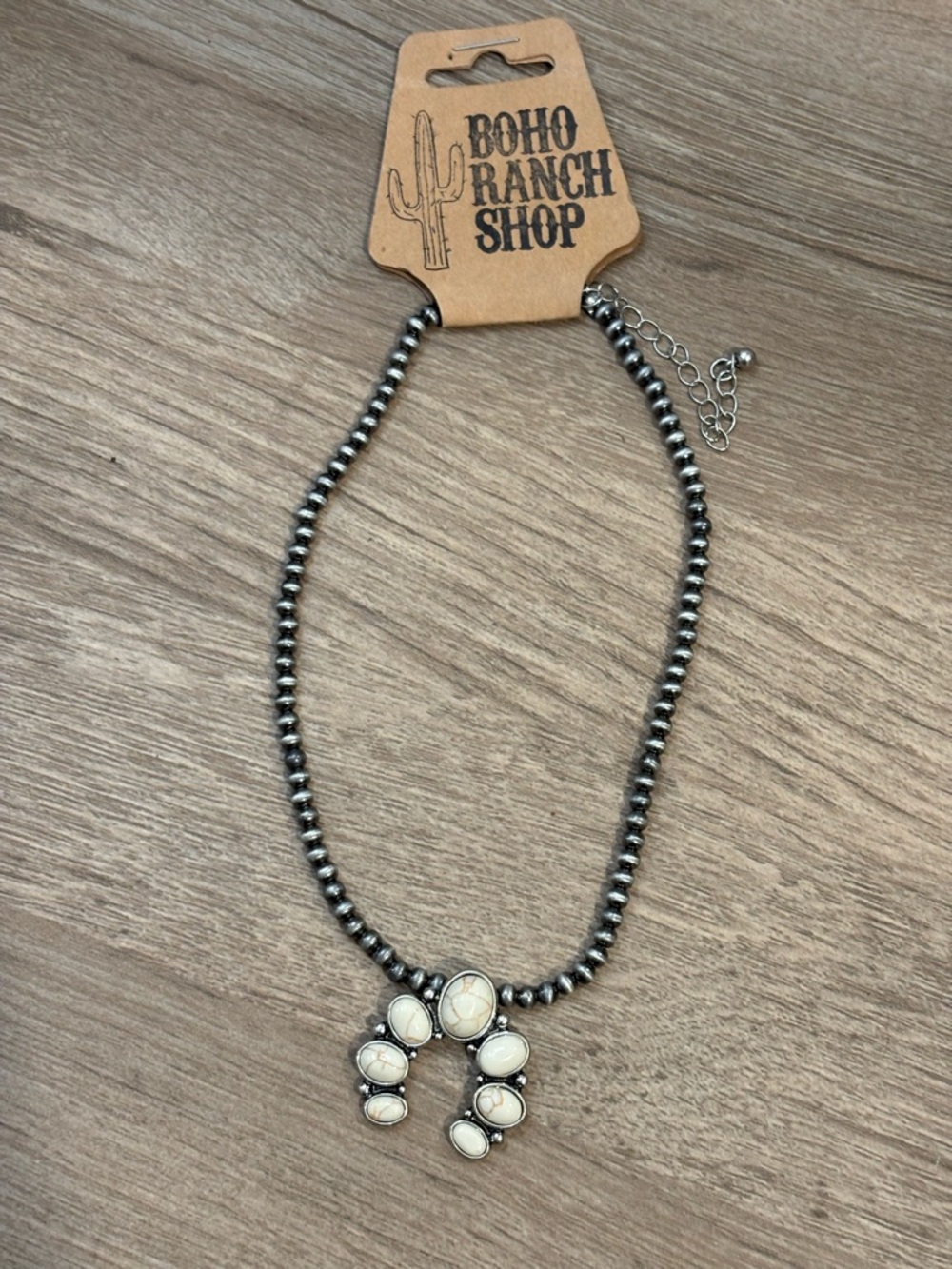 Western Cowgirl Navajo Pearl Necklace White Turquoise